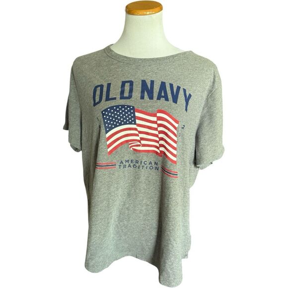 NWT Womens Old Navy American Flag 4th of July Graphic Tee Shirt - Sz XXL - Picture 1 of 1